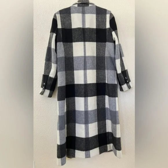 NWT Reformation York Coat in Light Grey Plaid Size L #1465 - Picture 7 of 12